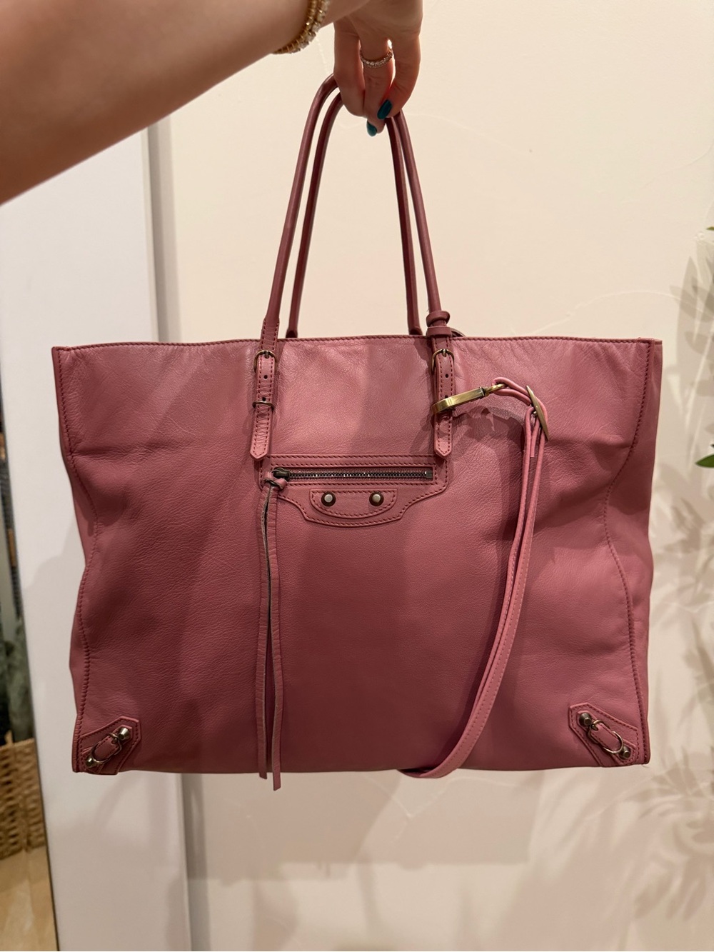 Balenciaga Papier A4 Leather Tote Bag Pink - Women's Everyday Carry - Picture 2 of 4